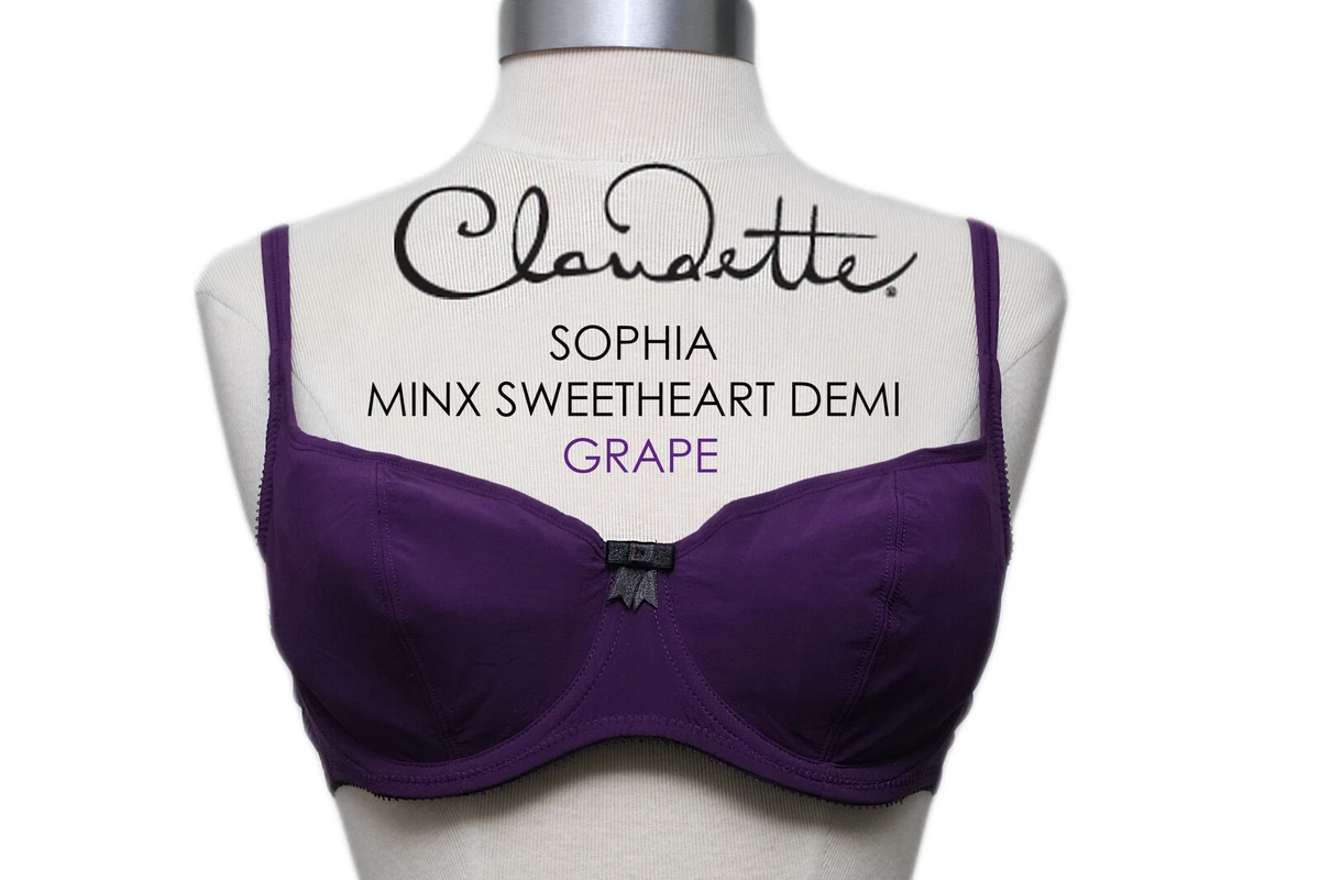 Claudette Sophia Minx Sweetheart Women's Sexy Intimate Lingerie Purple  Grape Bra