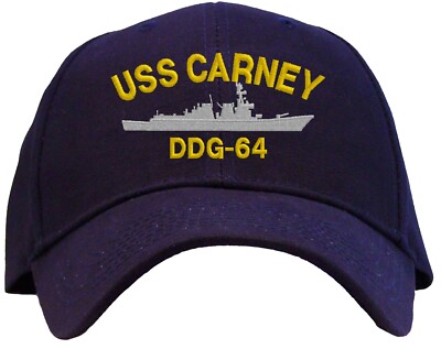 USS Carney DDG-64 Embroidered Baseball Cap - Available in 3 Colors - Hat 