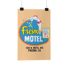 Fresno Motel Poster/Print/Greeting Car Diving Lady