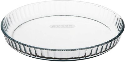 Pyrex Backform rund Glas geriffelt Flan Tarte hohe Beständigkeit 28 cm, 1,6 l 