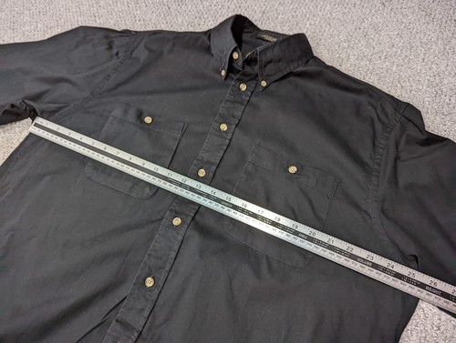 ARROW Vintage 90's Men's Solid Black Cotton Button Down Casual Shirt 16.5 L XL - Picture 5 of 10