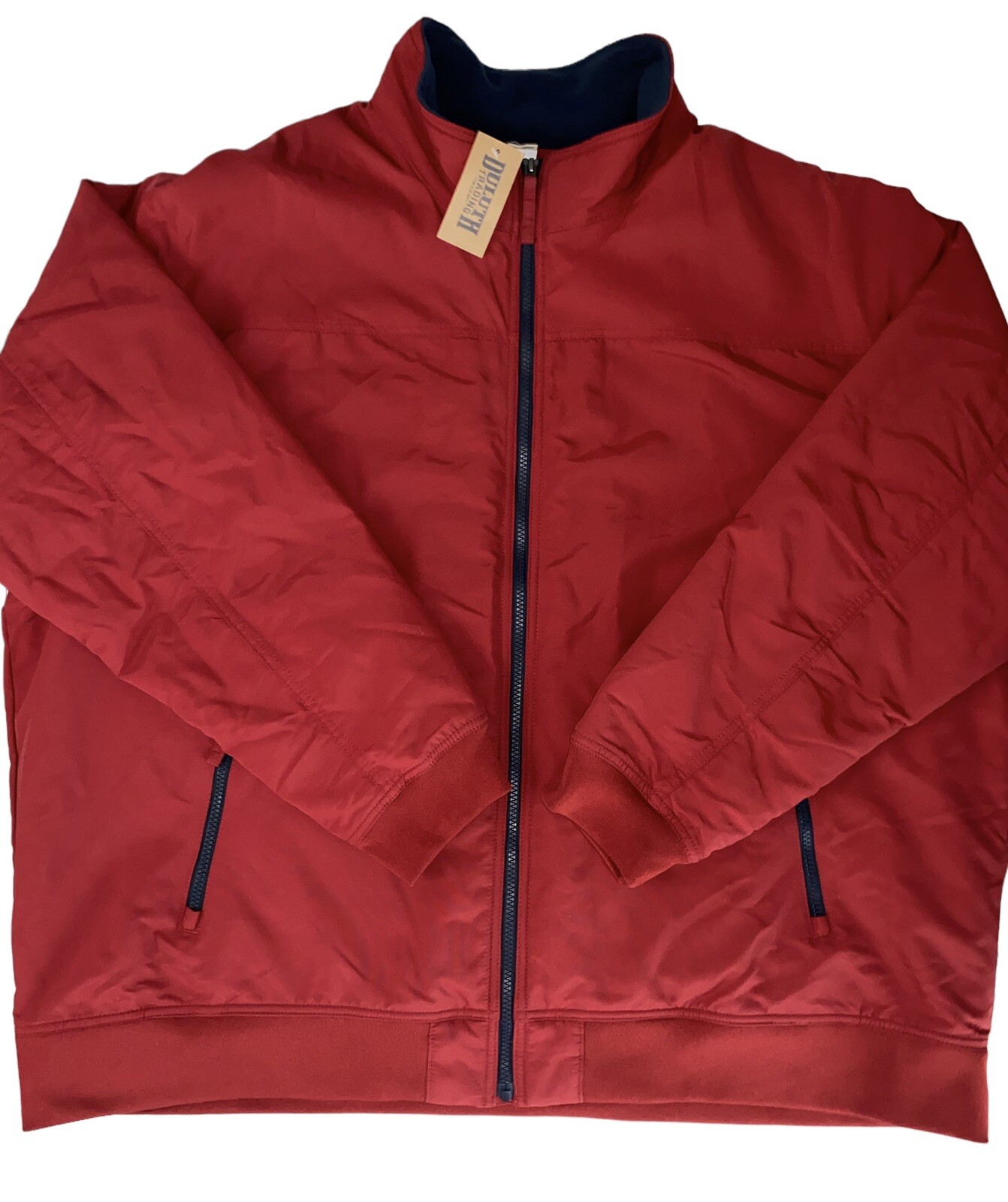 Duluth Trading mens 3XL Fleece Lined Grab Jacket Red Blue Zip Brand New