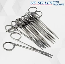 10 Premium IRIS Scissors Straight 4.5" Dental Veterinary Surgical Stainless CE