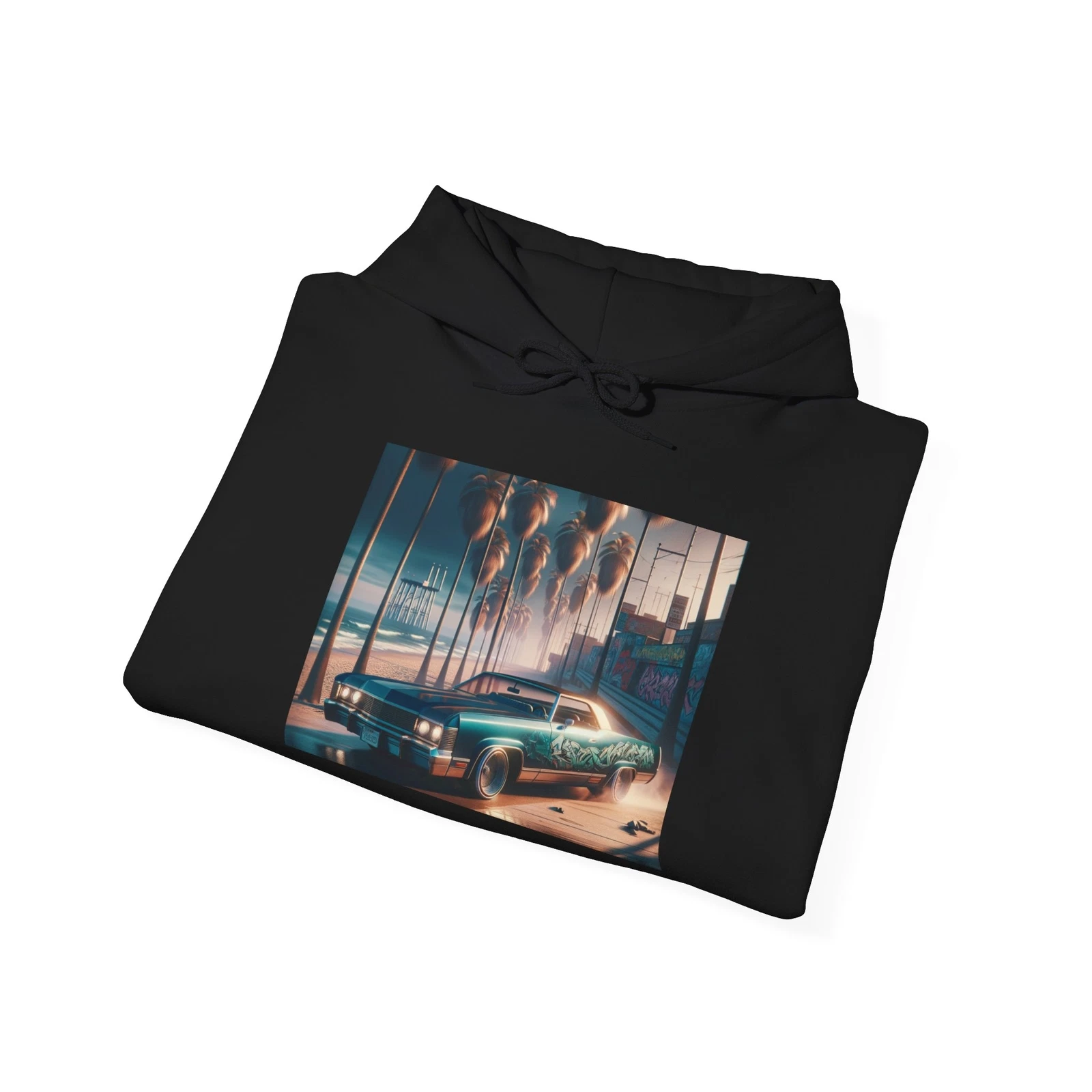 Sweat à capuche graphique Beach Lowrider unisexe Heavy Blend™ boîte de style suprême