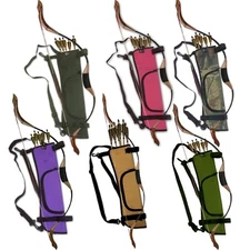 DUAL USE LONGBOW/RECURVE BOW HOLDER & SHOULDER BACK/SIDE/WAIST ARROW QUIVER BAG