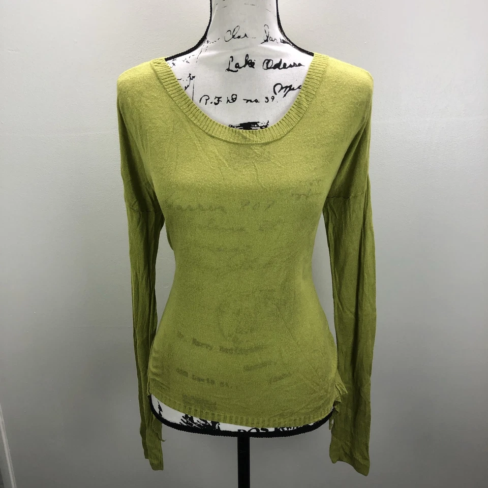Suéter Pullover KENSIE Cuello Redondo Manga Larga Tejido Verde Para Mujer Talla Mediana Foto 2 de 4