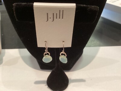 NWT $34 SIGNED J.JILL STERLING SILVER SEMI PRECIOUS QUARTZ PIRCED EARRINGS NR
