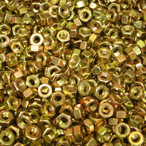 (750) 1/4"-20 Grade 8 Finished Hex Nut Yellow Zinc Plated Coarse Thread - Picture 5 of 5