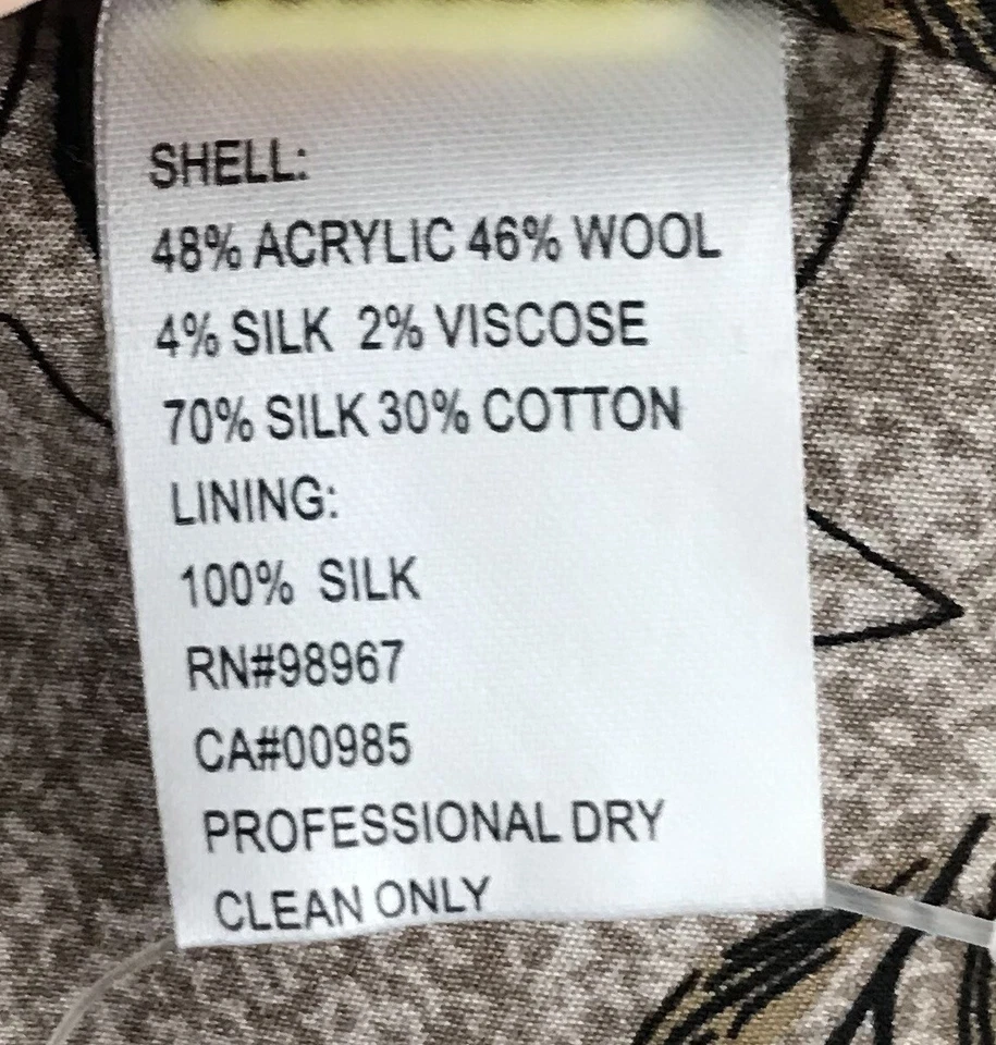 Abrigo de vestir Catherine Malandrino negro mezcla de lana tejido con cinturón talla mediana P Foto 4 de 4