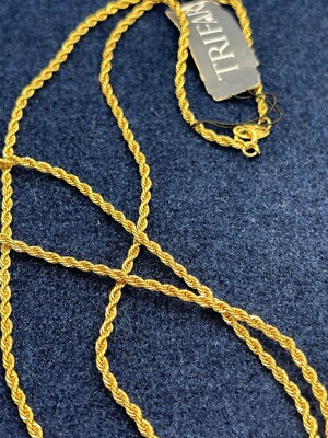 trifari necklace 15 Inches Rope Gold Tone NWT