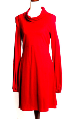 STILE BENETTON  Dress  Size S Jersey Extra Long Sleeve Burgundy