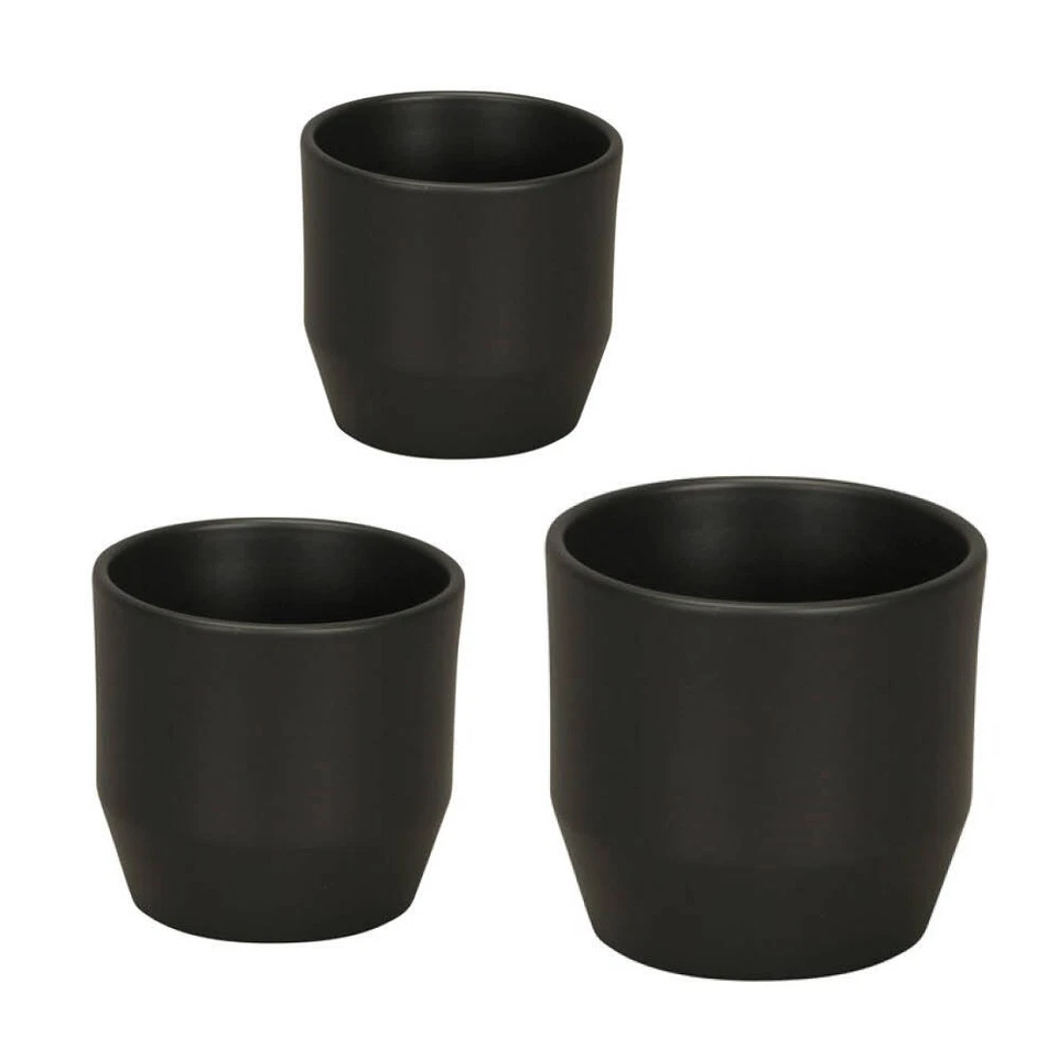 Blumenübertopf Keramik Blumentopf schwarz Übertopf Blumentopf Ø12cm bis 16cm - Bild 1 von 1