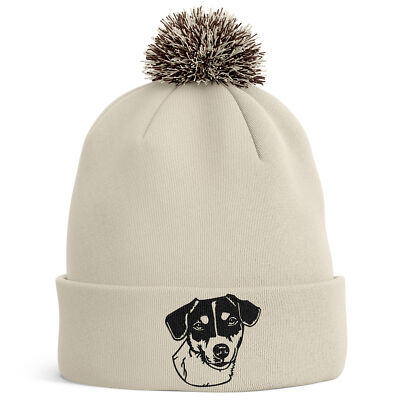 Jack Russell Bommelmütze Umriss Geschenk Hund bestickt Besitzer Winter Spaziergänge Damen