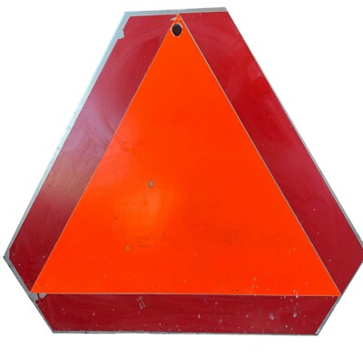 Slow Moving VTGVehicle Triangle Metal  Official CDOT Sign Orange Reflective READ