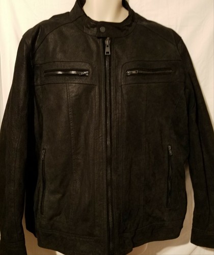 BLACK RIVET MEN'S BLACK SUEDE LEATHER 