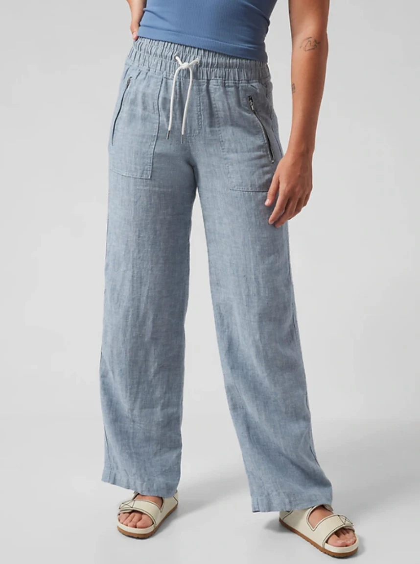 Athleta cabo linen wide hotsell leg pant