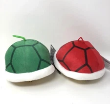 Set Of 2 Nintendo Super Mario Kart Green & Red Shell Plush Toy 5” New