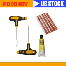 Car Tubeless Tyre Tire Puncture Repair Plug Repair Kit Needle Patch Fix Tool