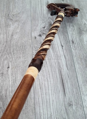 Antique Horse hoof Designed Handle Walking Sticks Wooden Gift Hand-Carved Cane - Picture 3 of 9