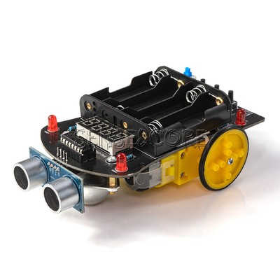 51 Microcontroller Programming DIY Car Kit Ultrasonic Obstacle Avoidance 5V