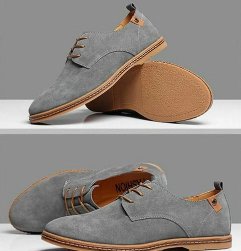 2021 Suede European style leather Shoes Men's oxfords Casual Multi Size Fashion - Picture 5 of 26