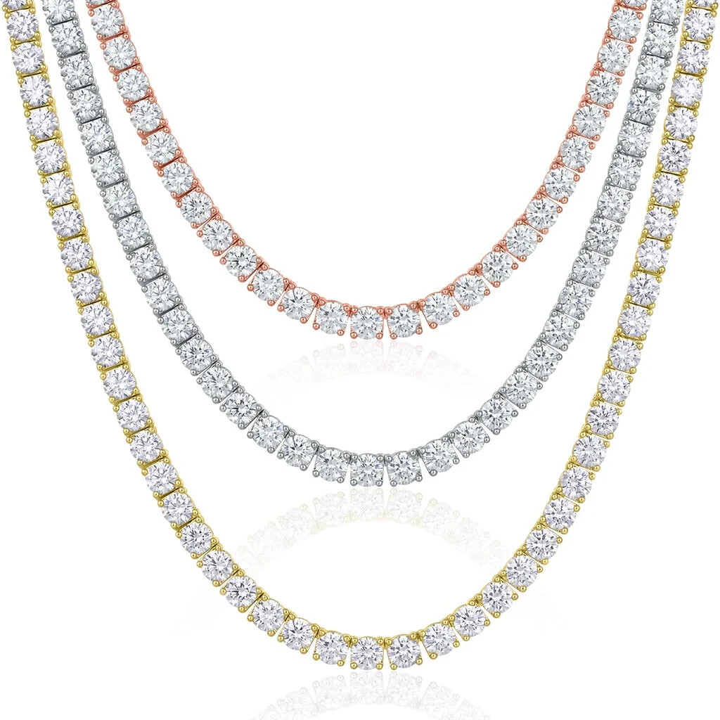 【HYERES LOR】Essence Silver(W) Moissanite Triple Necklace Lotte Duty Free