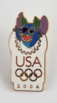 ディズニースタンプアート「Olympics」 DISNEY 2004 USA OLYMPIC LOGO MICKEY MOUSE WITH FLAGS PIN | eBay
