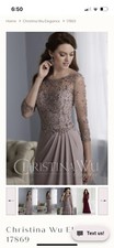 Christina Wu Long Formal Mother Of Bride Groom Dress Size 18 Cameo Rose 17869