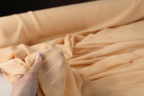 12 Colors Hi Multi Chiffon Fabric - 60" Wide Sheer Fabric Soft Green-Yellow - Picture 5 of 26