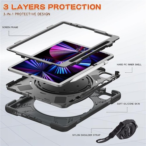 Shoulder Strap Case For iPad Pro 11 Air 4 5th iPad 10th 9th 8 7 th Hybrid Cover - Picture 19 of 37