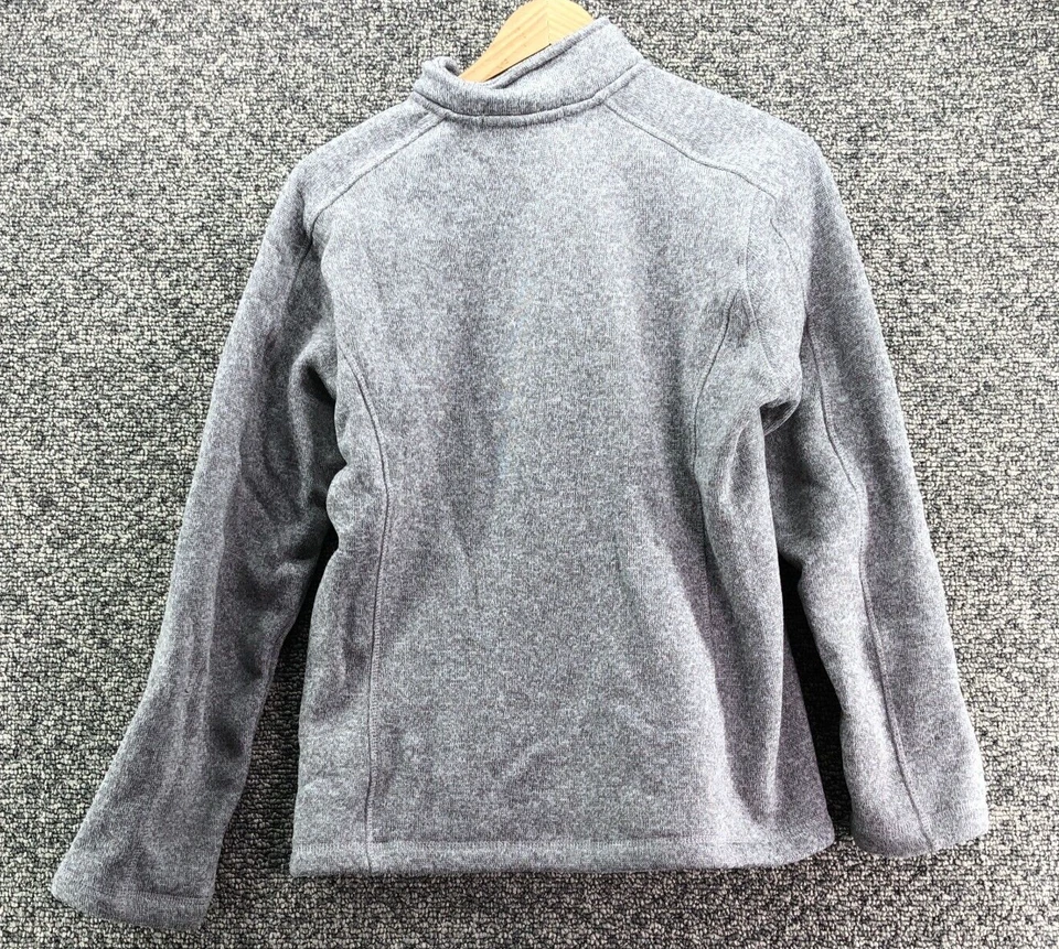 Chaqueta polar Devon & Jones gris claro marrón para mujer talla M bolsillos completos con cremallera Foto 2 de 4