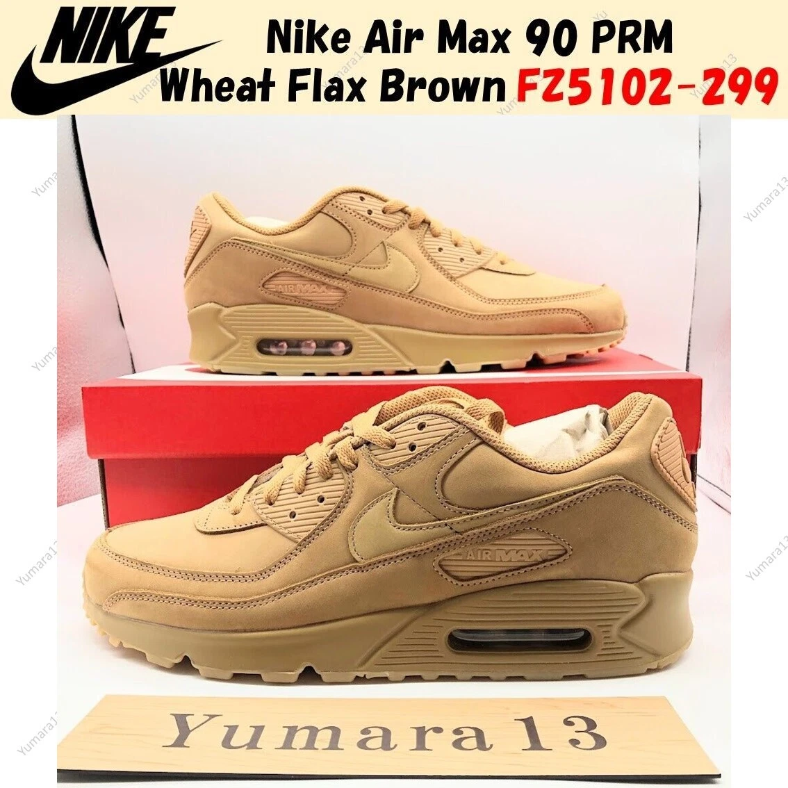 Nike Air Max 90 PRM Wheat Flax Light Brown FZ5102-299 US Mens 4-14 Brand  New | eBay
