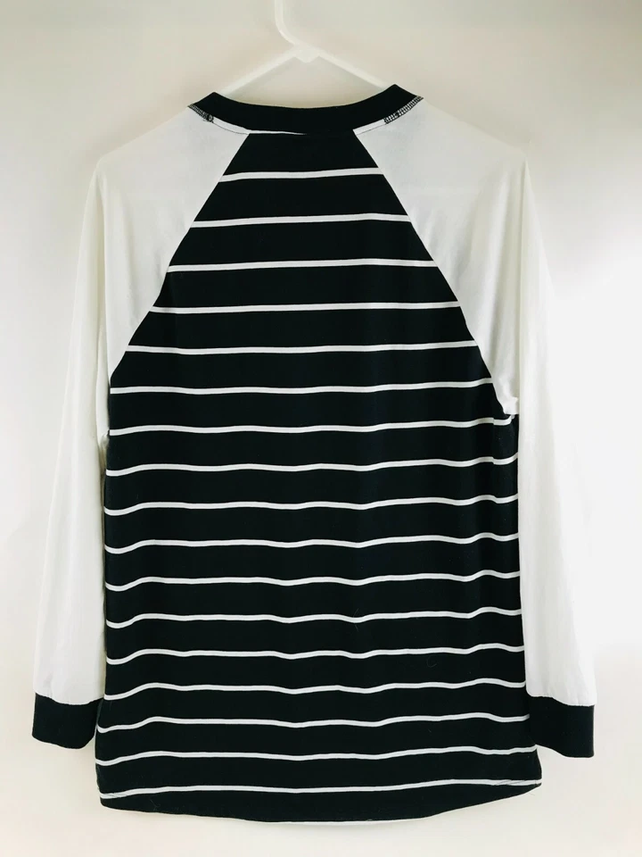 LuLaRoe Mark Henley Para Hombre Talla S Negro Blanco Rayas 1/4 Abotonable Manga Larga Foto 2 de 4