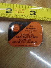 Vintage Shurlite Gas And Torch Lighter Flints Tin In Excellent Condition