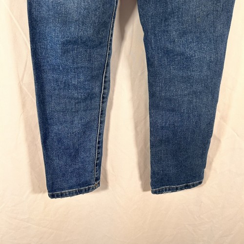 Zara Jeans Girls 7 Medium Wash Distress Denim Button Zip Straight Leg - Picture 8 of 8