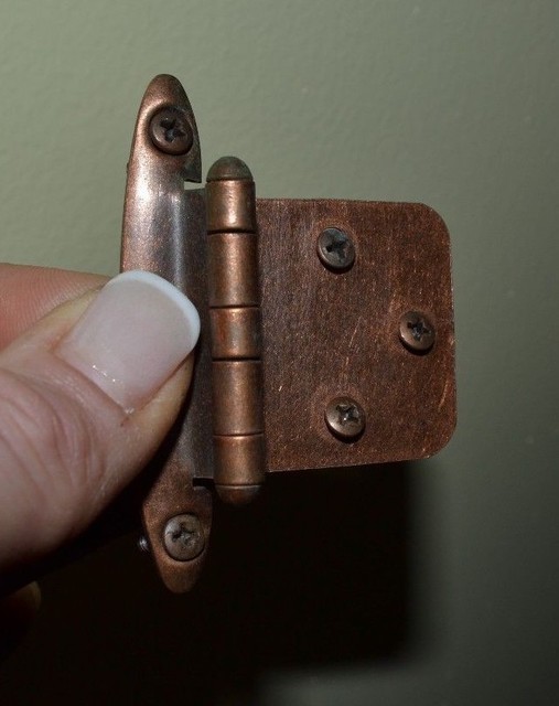 1 Vintage Copper Hinge 3/8" Inset rounded ends face frame with