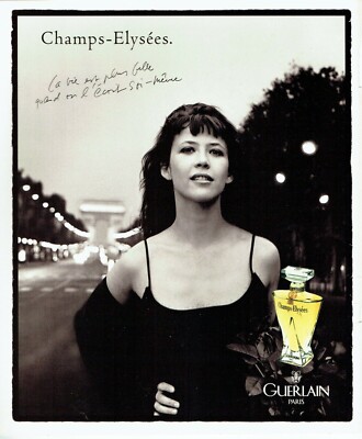 Magazine Ad Vintage PRINT AD 1997 Sophie Marceau Champs Elysees Guerlain