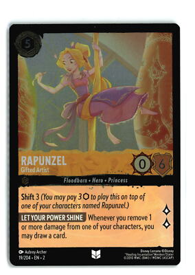 RAPUNZEL - Gifted Artist 19/204 Cold Foil Lorcana NM | eBay