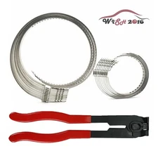 20 Pcs Universal Adjustable Axle CV Joint Boot Crimp Clamps W/ Clamp Pliers Tool