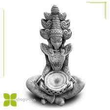 Indische Göttin Sarasvati Shiva Steinfigur Steinguss Deko Garten Figur H-41cm