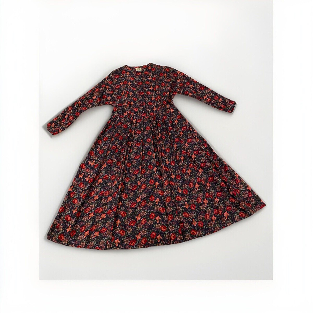 Vtg LAURA ASHLEY 80s Cotton Dress 14 Floral Grt Britain