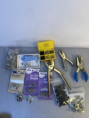 Vintage Snap & Punch Lot Fastener Eyelet Sewing Tools Gripper, McGill, Prym