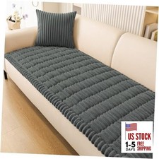 Couch Cover for Dogs Washable, Non Slip Fuzzy Pet Couch 27.6" x 59" Dark Grey