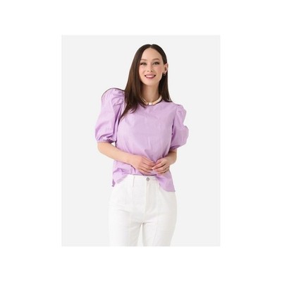 English Factory Puff Sleeve Top Statement Lavender Blouse Pastel Size Large