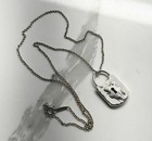Tiffany & Co .925 Sterling Silver Hammered Lock Tag Pendant Charm Necklace 18” — photo 1