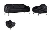 Sofa 3 Sitzer Sofagarnitur Sofa 2X Sessel Elegante Design MöBel Couchen