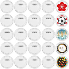 25Pcs 3.15 Inch Button Badges with Pin, Clear Button Badges Craft Buttons Large