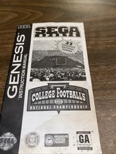 College Football's National Championship Sega Genesis, 1994 INSTITUTION MANUAL