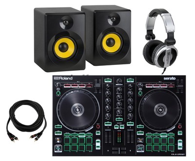 Roland DJ-202 Einsteiger Set Controller Lautsprecher Kopfhörer Kabel DJ Bundle