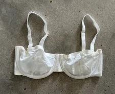 CUUP Bra The Balconette Salt White Sheer Underwire Back Closure Size 32E